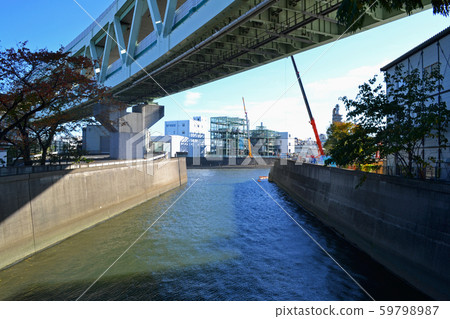 View the junction of Shakujii River and Sumida River from Shinbori Bridge View the junction of Shakujii River and Sumida River from Shinbori Bridge 59798987