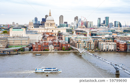 London St. Paul's Cathedral and Millennium Bridge 59799690