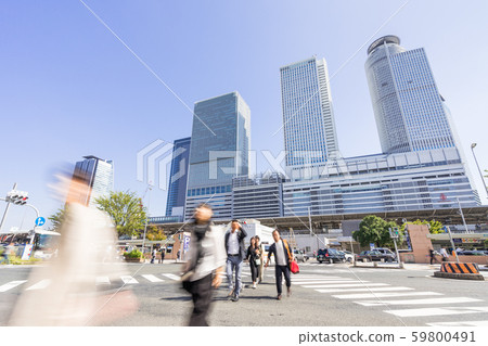 名古屋市風光名古屋站za町北街十字路口,車站大樓 名古屋市風光名古屋站za町北街十字路口,車站大樓 59800491