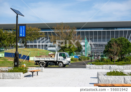 Tokyo Aquatics Center under construction 59801942