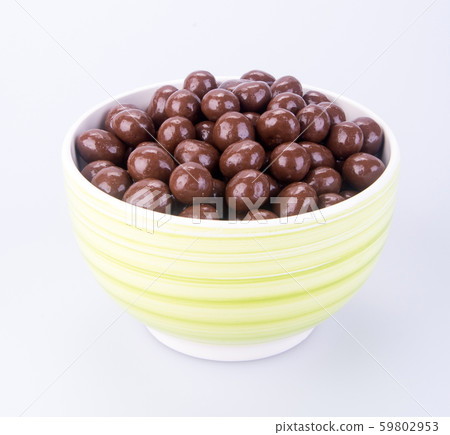 Chocolate ball or chocolate balls in bowl on 59802953