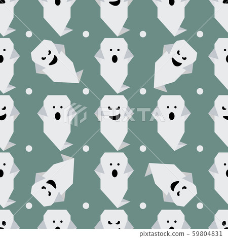 Vector seamless pattern Halloween ghost origami Vector seamless pattern Halloween ghost origami 59804831