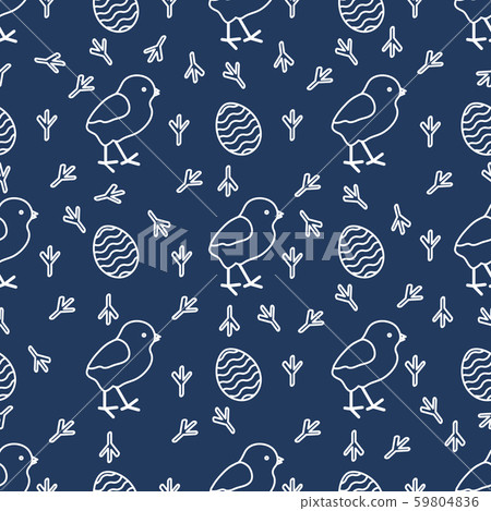 Seamless pattern with chicken, traces, eggs 59804836