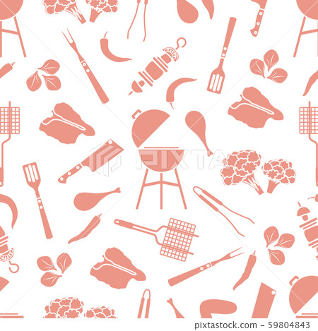 Seamless pattern Grill, barbecue tools, food BBQ Seamless pattern Grill, barbecue tools, food BBQ 59804843