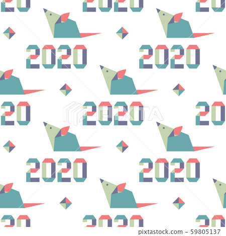 Pattern New year Rat symbol 2020 Chinese origami Pattern New year Rat symbol 2020 Chinese origami 59805137