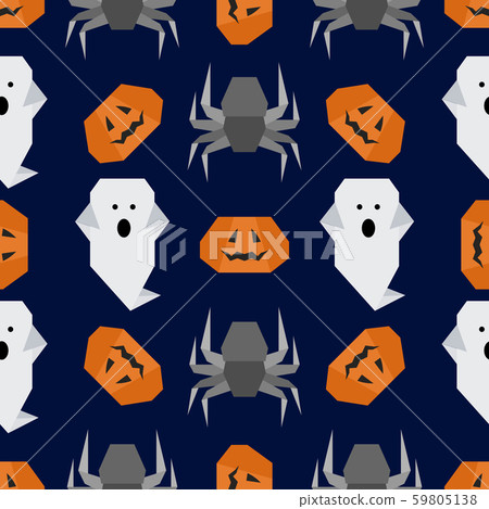 Vector seamless pattern Halloween Party origami Vector seamless pattern Halloween Party origami 59805138