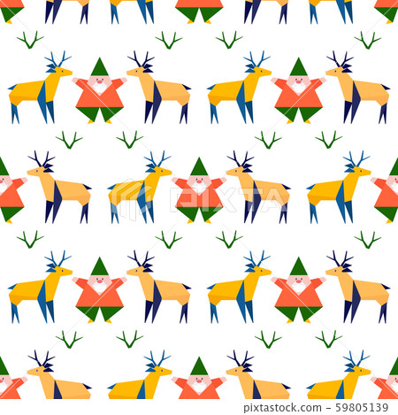 New year 2020 Merry Christmas Santa deer origami New year 2020 Merry Christmas Santa deer origami 59805139