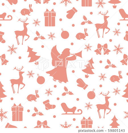 New Year 2020 Merry Christmas pattern angel, deer New Year 2020 Merry Christmas pattern angel, deer 59805143
