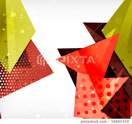 Modern origami card. Modern origami design element. Color geometric pattern. Abstract low-poly 59805359