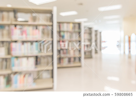 Blur school library or study room with book shelves for education background 59808665