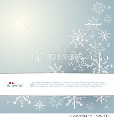 Snowfall frozen greeting card. Winter Vector Snowfall frozen greeting card. Winter Vector 59811170