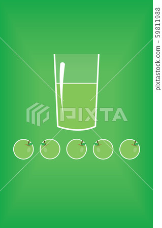 Stylized green apple juice in a glass Stylized green apple juice in a glass 59811988