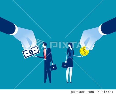 Salary Different for employee. Concept business 59813324