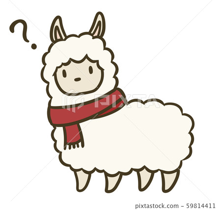 帶有消聲器的羊駝的插圖(?標記) 帶有消聲器的羊駝的插圖(?標記) 59814411