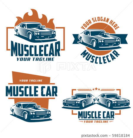 Muscle car logo, retro logo style, vintage logo 59818184