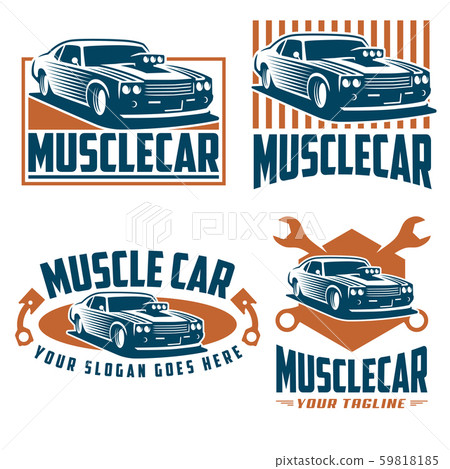 Muscle car logo, retro logo style, vintage logo 59818185