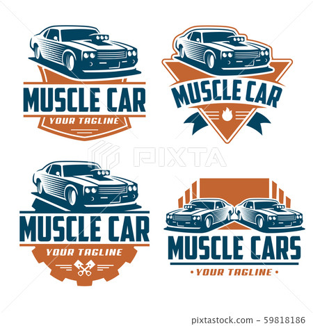 Muscle car logo, retro logo style, vintage logo 59818186