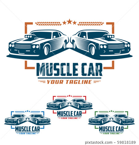 Muscle car logo, retro logo style, vintage logo 59818189