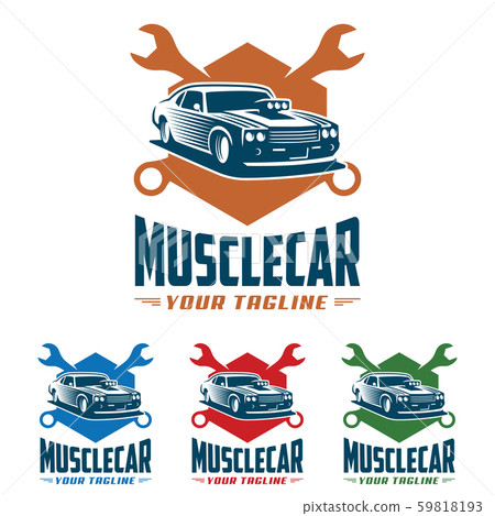Muscle car logo, retro logo style, vintage logo Muscle car logo, retro logo style, vintage logo 59818193