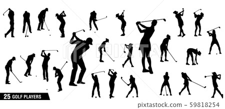 Vector set of golf players silhouettes Vector set of golf players silhouettes 59818254