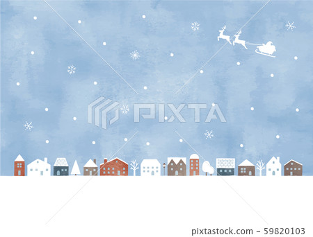 Snow city watercolor 59820103