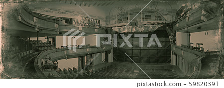 Panorama of an empty auditorium in the old theater 59820391