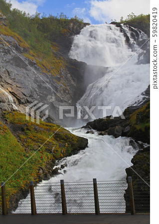 Kjosfossen waterfall. One of Norway's largest Kjosfossen waterfall. One of Norway's largest 59820419