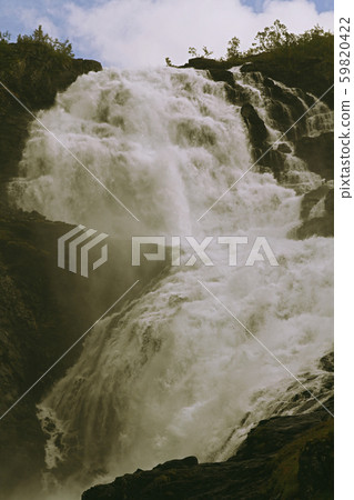 Kjosfossen waterfall. One of Norway's largest Kjosfossen waterfall. One of Norway's largest 59820422