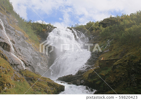 Kjosfossen waterfall. One of Norway's largest Kjosfossen waterfall. One of Norway's largest 59820423