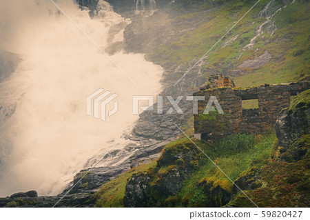Kjosfossen waterfall. One of Norway's largest Kjosfossen waterfall. One of Norway's largest 59820427