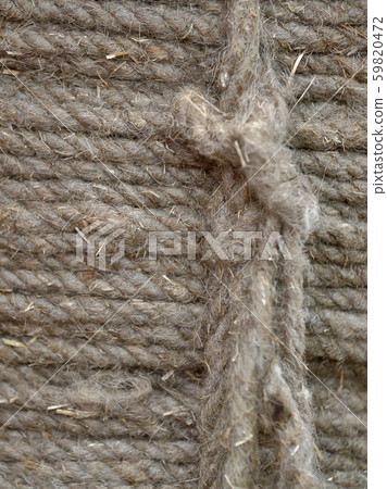 Coarse rope made from stems of natural hemp Coarse rope made from stems of natural hemp 59820472