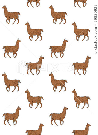 Vector seamless pattern of sketch brown alpaca - Stock Illustration ...