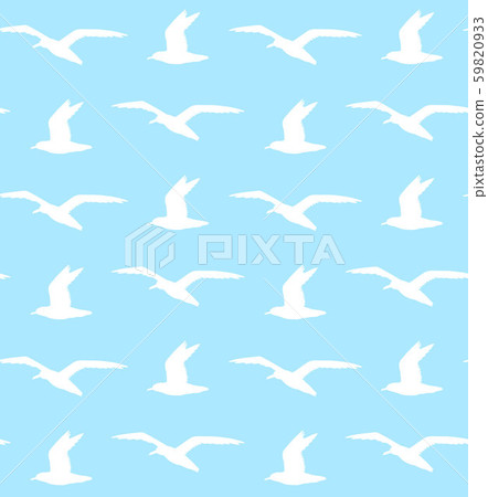 Vector seamless pattern of seagull silhouette Vector seamless pattern of seagull silhouette 59820933