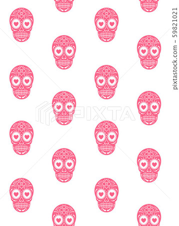 Vector seamless pattern of pink sugar skull - Stock Illustration ...