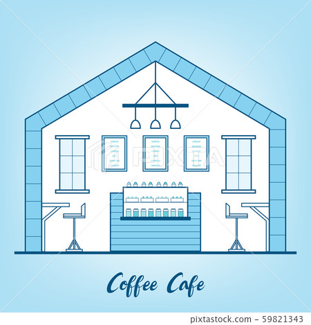 A vector illustration of interior design of a modern coffee cafe. 59821343