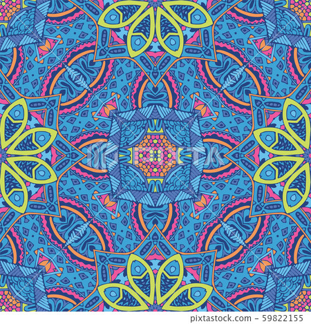 Festival art seamless pattern mandala. Ethnic geometric print. Colorful repeating background texture 59822155