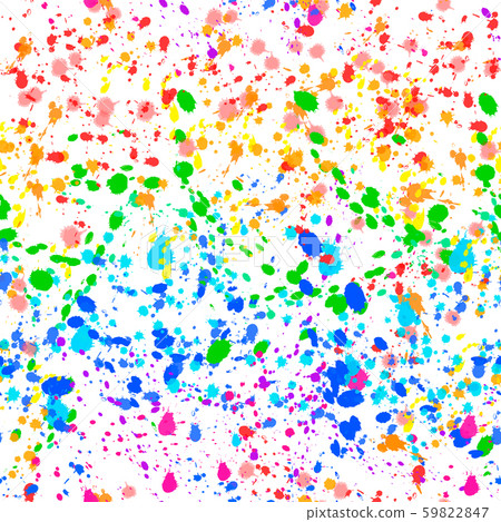 Bright colorful paint splashes of watercolor drops in rainbow colours, seamless pattern 59822847