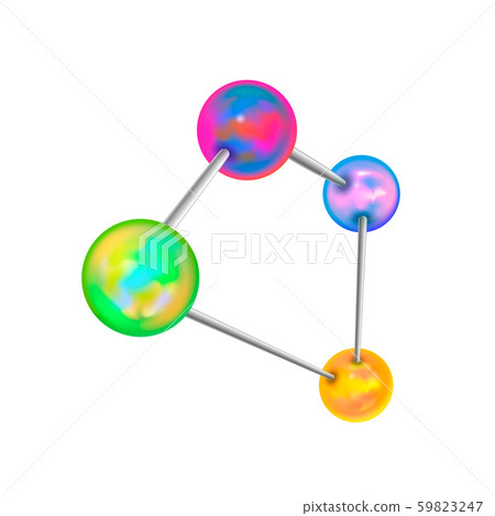 Bright complicated chemical structure with atomic bonds isolated on white 59823247
