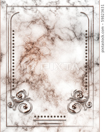 Gold floral frame with marble 59823631
