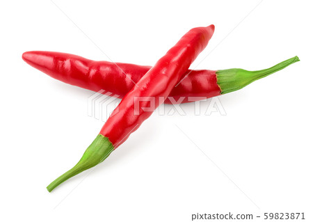 red hot chili peppers isolated on white background 59823871