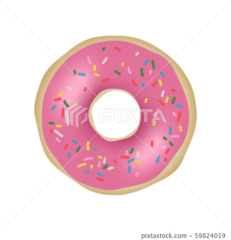 vector donut with pink glaze vector donut with pink glaze 59824019