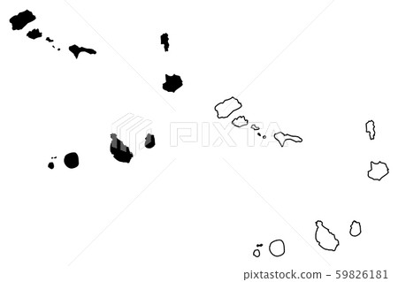 Cape verde islands map vector 59826181