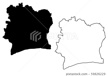 Ivory Coast map vector 59826229