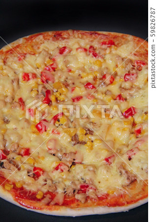 Fresh appetizing pizza with delicious ingredients 59826787
