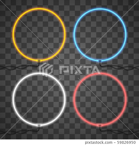 Set of neon light template isolated on transparent background 59826950