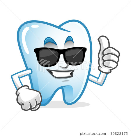 Vector sun glasses tooth character design or tooth Vector sun glasses tooth character design or tooth 59828175