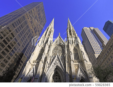 St. Patrick's Cathedral exterior view in New York City St. Patrick's Cathedral exterior view in New York City 59828365