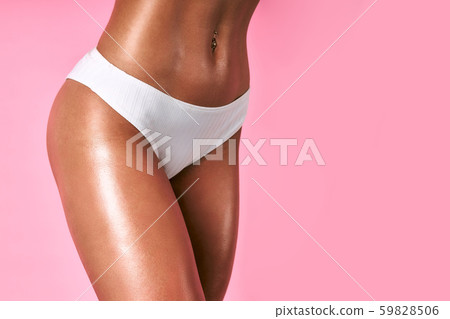Bronzed big butt in lace penties 59828506
