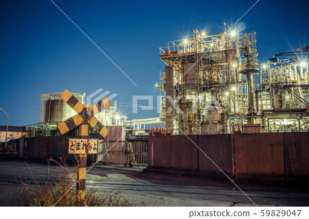 Factory night view Kawasaki Chidori-cho cargo yard Factory night view Kawasaki Chidori-cho cargo yard 59829047