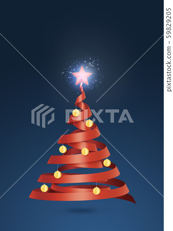 Christmas tree Xmas ribbon spiral 59829205